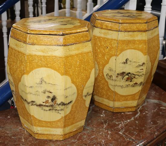A pair of Chinese grain buckets